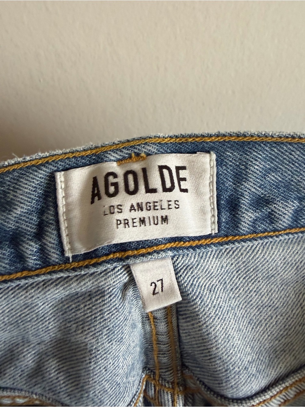 AGOLDE Lightwash Blue Denim Designer Straight Leg Pinch Waist Jeans size 27 - Picture 6 of 8